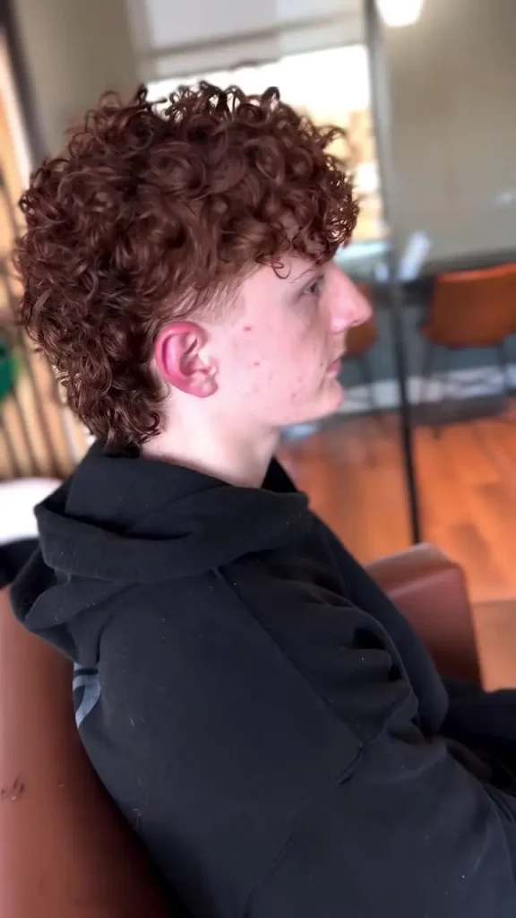 curly mullet fade