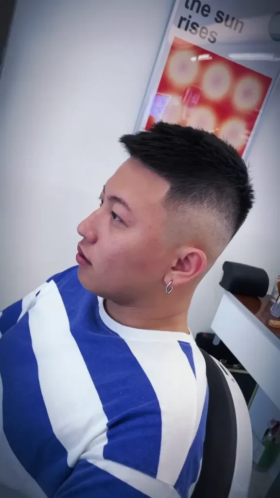 Caesar Cut with High Fade